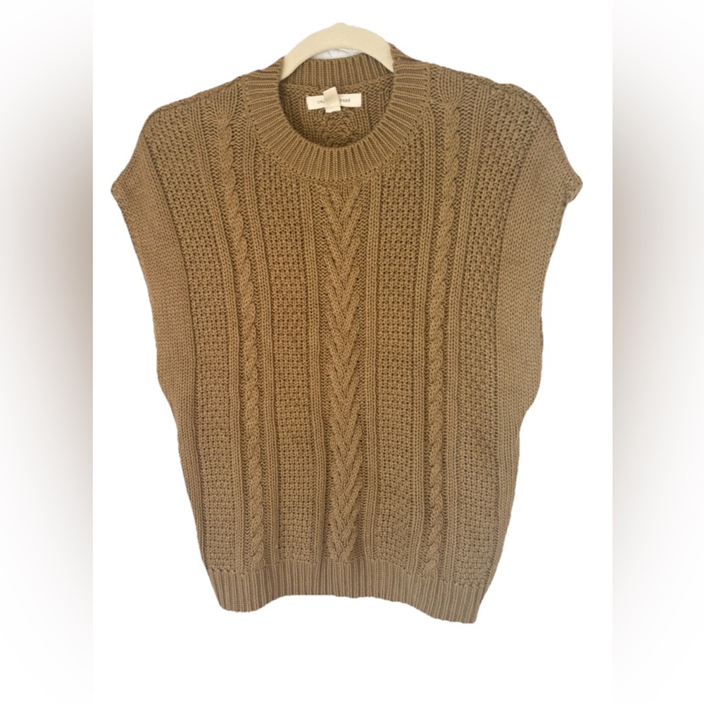 Grade & Gather BROWN Knit Sweater Vest LARGE